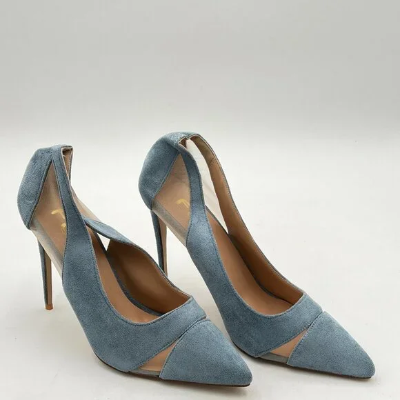 FSJ Women Elegant Mesh High Heel Pump Pointed Toe Stiletto Thin Slip on Dress Pr - Picture 1 of 7